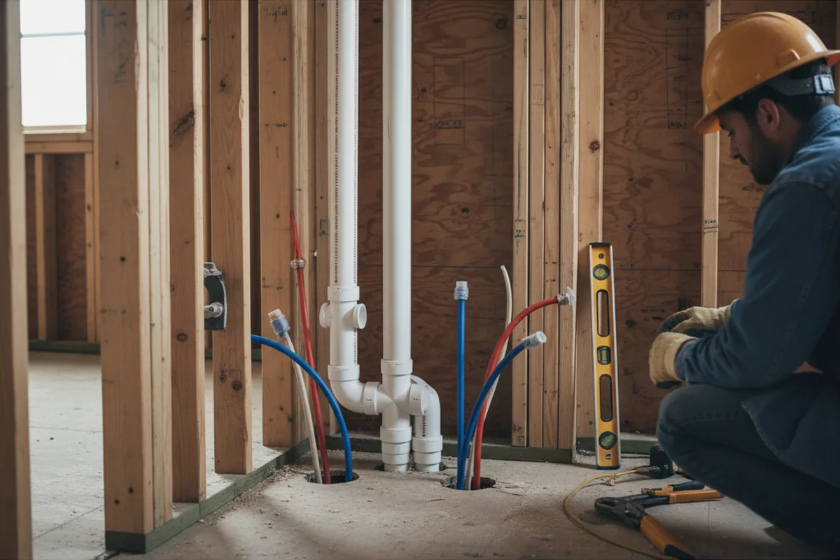 Drain and supply rough-in during Garbage Disposal Repair in Waterford